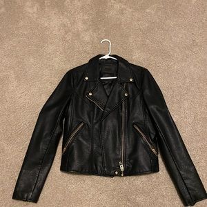 Blank nyc faux leather jacket gold detail